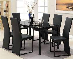 Black ahuja 7 piece dining set (set of 7) $1,540 ($220 per item) sold out. Acme Furniture Riggan Contemporary Black Leg Table With Black Vinyl Chairs Set Rooms For Less Dining 7 Or More Piece Set