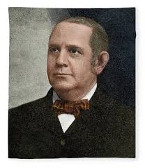 Portrait of Marcus Alonso, known as Mark Hanna Fleece Blanket