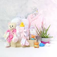 3 bath time themed gift basket. Baby Girl Bath Time Gift Basket Hazelton S Usa