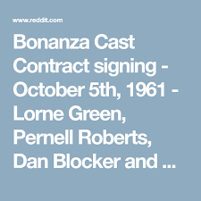 After buying a gold detector, hoss tries to. Bonanza Cast Contract Signing October 5th 1961 Lorne Green Pernell Roberts Dan Blocker And Michael Landon Oldsc Michael Landon Pernell Roberts Bonanza