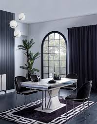 Cosmopolitan gray marble dining table. Casa Padrino Luxury Art Deco Dining Table White Gray Silver 164 X 92 X H 77 Cm Dining Room Table Kitchen Table Noble Art Deco Dining Room Furniture