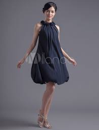 Robe De Cocktail Bleue Marine Foncee Avec Fleur Milanoo Com Robe Cocktail Bleu Robe Cocktail Cocktail Bleu