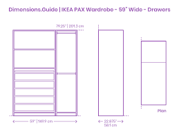 It is so versatile in its configuration and is totally plain, ready for an ikea pax hack! Ikea Pax Wardrobe 59 Wide Drawers Dimensions Drawings Dimensions Com