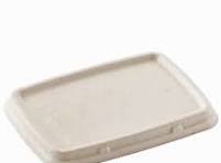 600-1050ml Rectangular Pulp Lid | Bagasse | Compostable Food Packaging |  Qty: 300