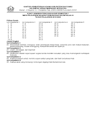 Para sahabat gurujugan, pada postingan kali ini akan berbagi beberapa soal yang mungkin akan dibutuhkan para guru untuk bahan referensi membut soal penilaian akhir semester. Kunci Pas Ski Kelas 3 Edit Docx