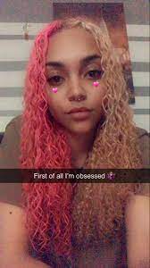 Split Dye Split Dyed Hair Split Hair Dyed Curly Hair