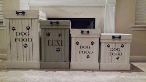 Wood Pet Food Container Pet Food Storage Dog Food Container Dog Food Storage Rustic Dog F Dog Food Storage Containers Pet Food Storage Diy Diy Food Storage