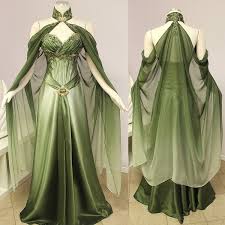 Women Fantasy Elven Gown Fairy Floor Length Dress Elegant Vintage Medieval Luxurious Dress Renaissance In 2020 Fantasy Dress Princesses Elven Dress Elven Wedding Dress