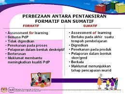 Penilaian sumatif berkaitan dengan menyimpulkan prestasi siswa, dan diarahkan pada pelaporan di akhir suatu program studi 14. Bahagian Pembangunan Kurikulum Kementerian Pendidikan Malaysia Kursus Orientasi