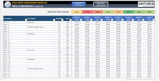 Basic Price Comparison Template