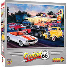 Route 66 puzzle 9 piece. Masterpieces Cruisin Route 66 1000 Puzzles Collection Dogs Burgers 1000 Piece Jigsaw Puzzle Pricepulse