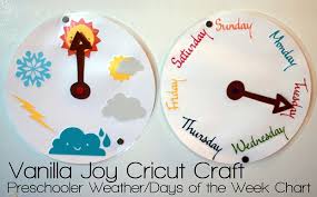 cricut craft weather days of the week preschool chart