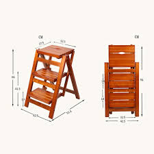 Yizi Haipeng Wooden Ladder Chair Stool Foldable Solid Wood Dualuse Easy To Carry Portable Utility 425x555x620mm You Cou Wooden Ladder Ladder Chair Step Stool