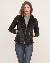 Womens Sherpa Lined Collar Vegan Leather Jacket Add Cool To Your Style With A Classic Leat Vegan Leather Jacket Women Outerwear Jacket Womens Fashion Jackets