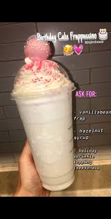 Birthday Cake Starbucks Drink Recipe Starbucks Birthday Cake Frap In 2020 Starbucks Recipes Secret Starbucks Recipes Starbucks Drinks Recipes