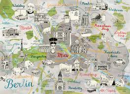 Interaktive karte von berlin mit zahlreichen zusatzinfos. Berlin Map Berlin Print Berlin Art Berlin Illustrated Map Colorful Illustrated Berlin Central City Plan Gray Orange Green German Shop Illustrierte Karten Berlin Karte Berlin Kunst