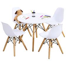 Children Table 4 Chairs Set Solid Construction 5 Pcs Dining Table Toddler Walmart Com In 2020 Kid Table Chair Set Dining Table Chairs