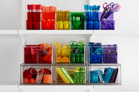 Begin with one pile and place it back on the rod then start organizing in this order. The Home Edit Rainbow Bins A Vibrant New Way To Organize Container Stories