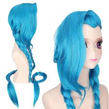 Blue Long Wig Women | Lol Jinx Cosplay Hair | Lol Jinx Cosplay Wig | Wig  Blue Lols Lol - Synthetic Wigs(for Black) - Aliexpress