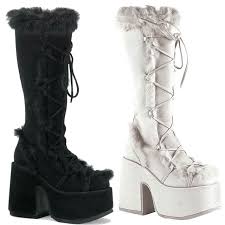 Snow & faux fur lined boots. Demonia Camel 311 Women S Furry Rave Goth Boots