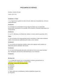 La velocidad que éste tenga determinará la rapidez con la que se ejecutarán las acciones que se le otorguen a la pc. Preguntas De Repaso Studocu