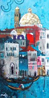 Gondola Venice 60x30cm Oil On Mounboard Venetian Art Venice Painting British Contemporary Artist
