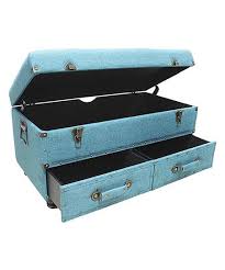 River Of Goods Blue Layton Two Drawer Trunk Zulily Linen Storage Storage Trunk Blue Furniture
