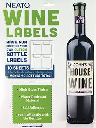 Satisfaction guaranteed · $50+ orders ship free · customizable labels Amazon Com Wine Bottle Labels Make Your Own Custom Printable Wine Labels Waterproof Super Glossy 10 Sheets 40 Blank Labels Inkjet And Laser Printer Compatible Includes Custom Online Design Software Kitchen Dining