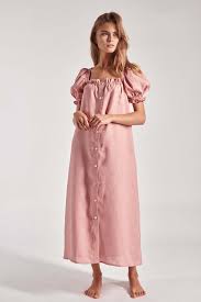 Beachwear Loungewear Sleepwear Sleeper Linen Dress Loungedress Linen Style Fashion Simple Summer Dresses Linen Maxi Dress