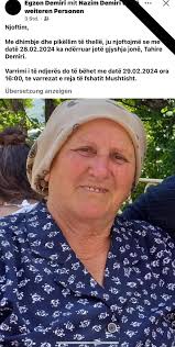 Jete Shala hap te pame per motren Tahire Demiri neser me 3 Mars 2024 ne  shtepine e tij ne Mushtisht