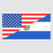 Usa El Salvador Country Half Flag America Symbol Rectangular Sticker Zazzle Com Business Card Design Creative Print Stickers El Salvador Flag