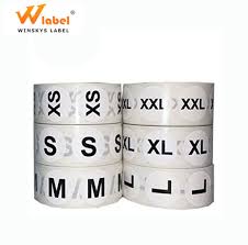 Factory Hot Sale Children And Adult Custom Clothing Sizes Stickers Round Adhesive Labels Roll