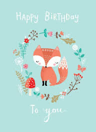 Louise Anglicas Las Woodland Fox Butterfly Mushroom Flowers Happy Birthday Happy Birthday Illustration Happy Birthday Cards Birthday Illustration