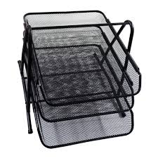 Best Buy Desk Tray BB-3L-BLK Black 3 Layer Mesh Foldable - Desk Sorter – National Book Store