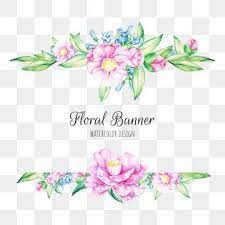Watercolor Floral Banner Beautiful Blue Flower Card Design Png And Vector With Transparent Background For Free Download Floral Banners Floral Watercolor Blue Watercolor Floral