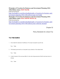 Principles Of Taxation For Business And Investment Planning