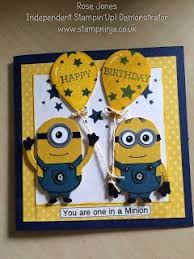 ♥ please like & subscribe ♥ in this video, i share with you a tutorial for sharing a fun little character card. Stamp Ninja Minions Birthday Card Minion Card Minion Birthday Card Birthday Card Craft