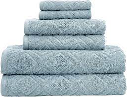 Shop for bath towel sets in bath. Amazon Com Classic Turkish Towels 6 Piece Cotton Bath Towel Set Luxury Soft And Thick Bath Towels 600 Gsm Made With 100 Turkish Cotton Sea Grass Home Kitchen