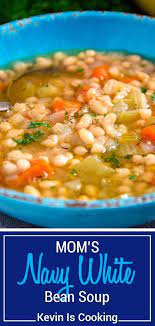 Mom S Navy White Bean Soup Is A Simple Tried And True Family Recipe For White Bean Soup Easily Add S White Bean Soup Recipes White Bean Soup Ham And Bean Soup