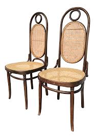 1960s Vintage Model 17 Thonet Italian Bentwood Can High Back Chairs A Pair On Chairish Com Chair High Back Chairs Dining Chairs