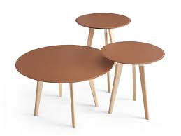 A tufted leather ottoman coffee table is rarely found in other places. Round Leather Side Table Edgar Leather Coffee Table Edgar Collection By Dema Design Carlo Bimbi