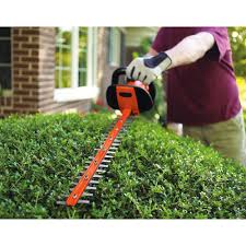 Black And Decker Electric Hedge Trimmer Replacement Blades Black Decker 24 In 3 3 Amp Corded Electric Hedge Hog Trimmer With Rotating Handle Hh2455 The Home Depot