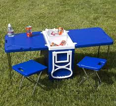 Rolling Cooler With Fold Out Table Picnic Table Cooler Camping Table Picnic Table