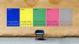 Glued Paper 5 Wall Posters Free Mockup Psd Set Psfiles In 2020 Mockup Free Psd Poster Mockup Poster Mockup Psd