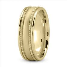14k Yellow Gold Men S Wedding Band With Beaded Design Mens Yellow Gold Wedding Bands Custom Mens Wedding Rings Mens Wedding Rings