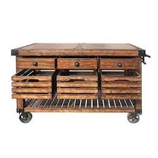 Portable kitchen islands can provide a wide range of features including drop leaves, butcher blocks, towel racks, wine storage, drawers and cabinets. Acme Furniture Kaif Distressed Chestnut Kitchen Cart With Storage 98184 The Home Depot Acme Furniture Kitchen Cart Contemporary Kitchen Island