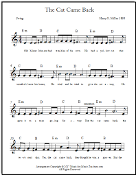 It was released in 2015 and became very …. The Cat Came Back Lyrics Sheet Music For Piano Voice Guitar