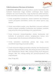 Dasar keselamatan dan kesihatan pekerjaan ini disediakan berasaskan kepada keperluan akta keselamatan dan kesihatan pekerjaan 1994 (akta 514), seksyen 16 yang mana menekankan beberapa perkara penting berkaitan dengan dasar keselamatan dan kesihatan pekerjaan yang wajib dilaksanakan oleh majikan. Polisi Keselamatan Pekerjaan Kesihatan Policy Malay Program Pendidikan Keselamatan Dan Kesihatan Untuk Berterusan Mempertingkatkan Amalan Keselamatan Dan Kesihatan Di Persekitaran Pdf Document