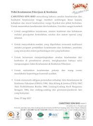 Sir 01 = keselamatan dan kesehatan kerja pelatihan inspektor lapangan pekerjaan jalan (site inspector of roads) 2007 departemen pekerjaan umum badan pembinaan konstruksi dan sumber daya manusia pusat pembinaan. Polisi Keselamatan Pekerjaan Kesihatan Policy Malay Program Pendidikan Keselamatan Dan Kesihatan Untuk Berterusan Mempertingkatkan Amalan Keselamatan Dan Kesihatan Di Persekitaran Pdf Document