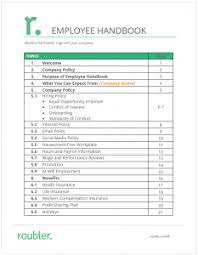 Find the expertise you need to assist and guide you in crafting the perfect employee handbook. Employee Handbook Outline Roubler Resources